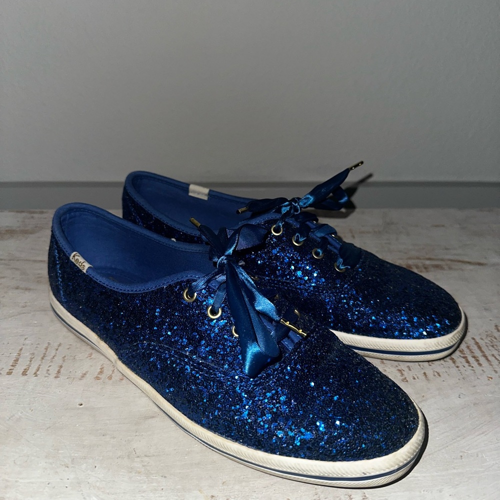 kate spade x keds deep blue glitter